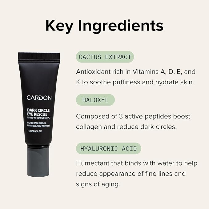 Cardon | Dark Circle Rescue for Men and Women | Under Eye Roller Eye Stick Massager for Puffy Eyes, Dark Circles, Bags, Wrinkles | Made with Peptides, Niacinamide, Hyaluronic Acid-BrightBean Baby