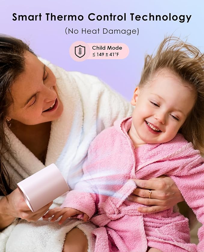 Hair Dryer with Diffuser for Curly Hair, Negative Ionic Hairdryer, High-Speed Blow Dryer with 110, 000 RPM Brushless Motor, Fast Drying Lightweight Travel Hairdryer, Low Noise Quiet Hair Dryers-BrightBean Baby