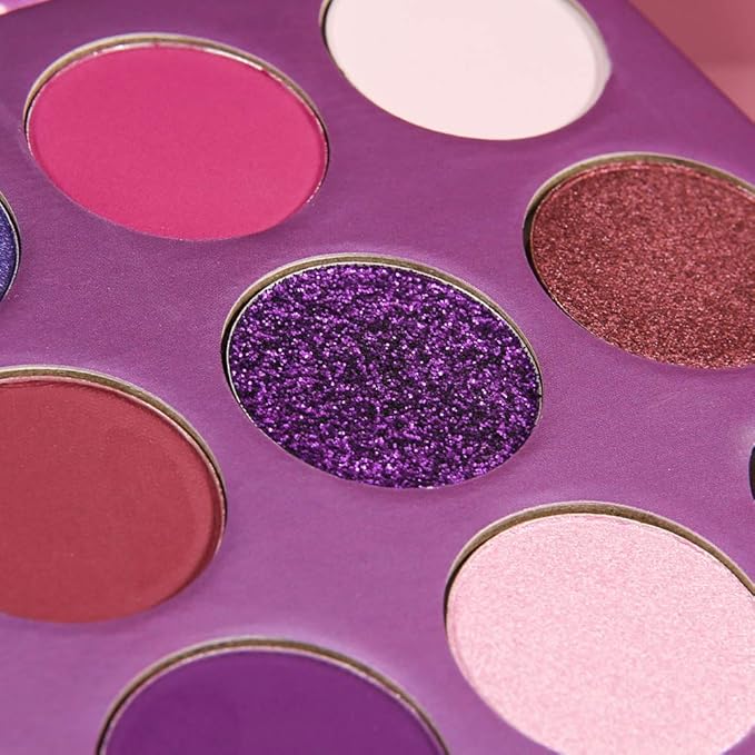 docolor Eyeshadow Palette 9 Colors Gemstone Shadow Palette Highly Pigmented Mattes Shimmers Smokey Glitter Cream Colorful Powder Blendable Long Lasting Waterproof Makeup Palette-Purple-BrightBean Baby
