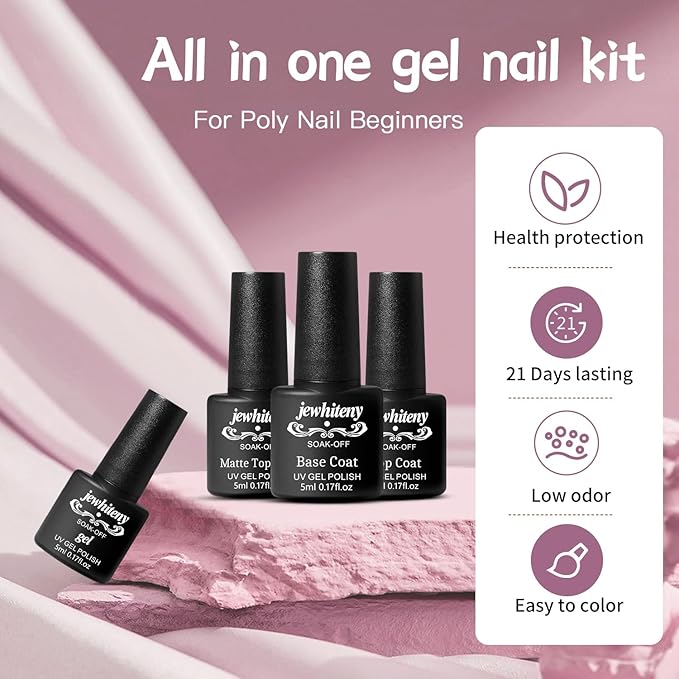 JEWHITENY 27 Colors Nail Polish Kit with U V Light, U V LED Nail Dryer Lamp Curing Gel Nail Polish Set Popular Gel Polish Set DIY at Home, Nail Manicure Tools-BrightBean Baby