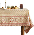 ISAENNE Designer Linen Floral Rectangular Table Cloth,Pale Yellow Farmhouse Indoor Tablecloth,Durable Decor Tablecloths for Dining Kitchen Thanksgiving Christmas,55"*79"-Chamonix A