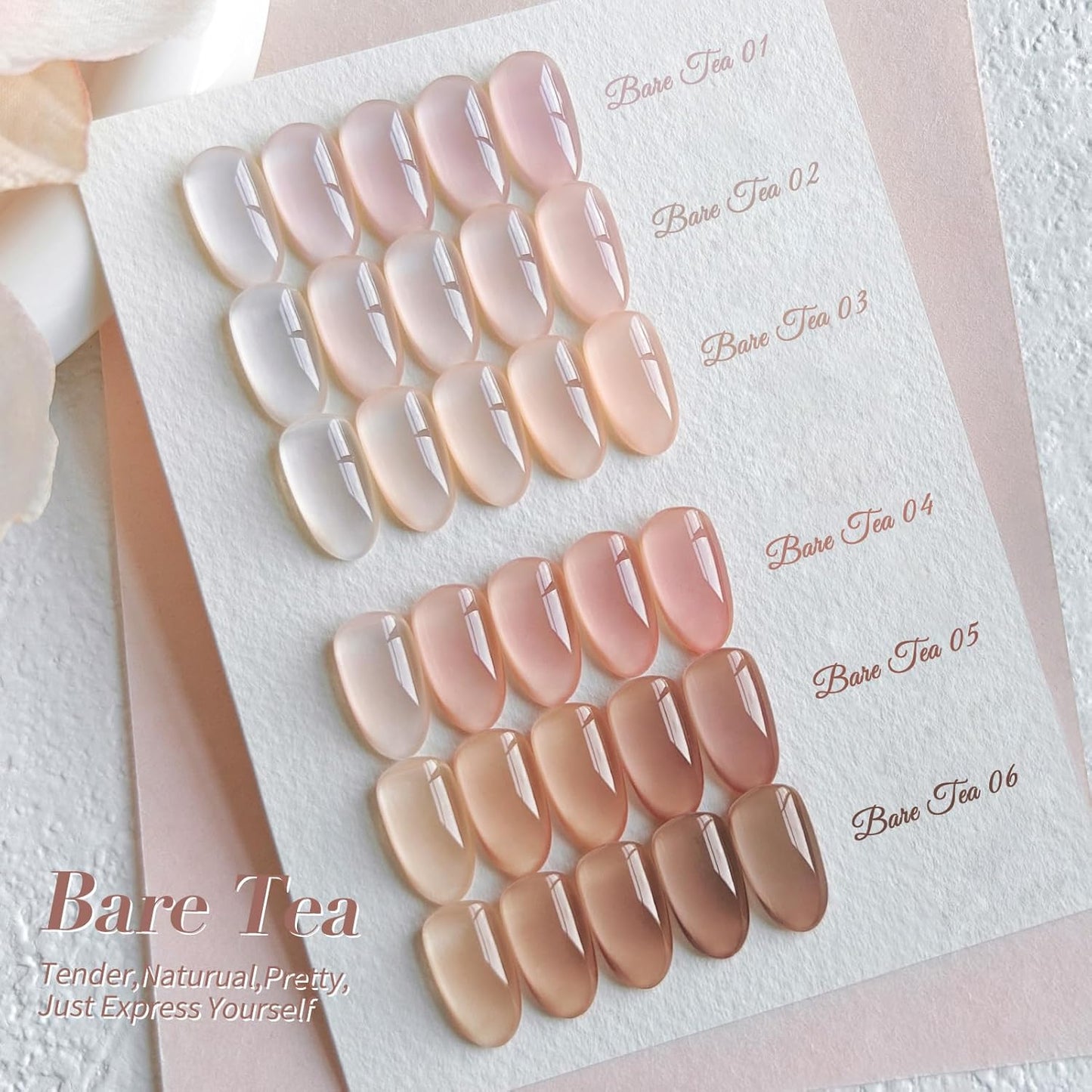 Born Pretty Jelly Nude Gel Nail Polish Set,Nude Clear Gel Nail Polish Sheer Crystal Transparent Gel Polish Soak Off U V Light Cure Gel Polish Kit Nail Art Manicure DIY Salon Home 6PCS 7 ML-BrightBean Baby