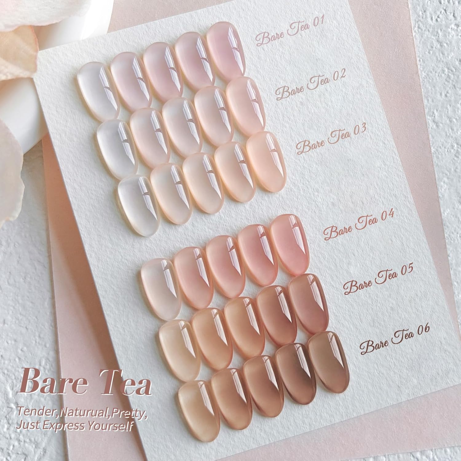 Born Pretty Jelly Nude Gel Nail Polish Set,Nude Clear Gel Nail Polish Sheer Crystal Transparent Gel Polish Soak Off U V Light Cure Gel Polish Kit Nail Art Manicure DIY Salon Home 6PCS 7 ML-BrightBean Baby