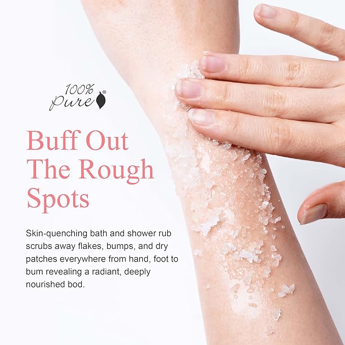 100% PURE Honey Almond Body Scrub Exfoliating Deep Clean with Sea Salts & Nourishing Oils - Natural Deeply Moisturizing Skincare - Vibrant Radiant Skin Restore & Pore Cleanse - Vegan - 10oz-BrightBean Baby