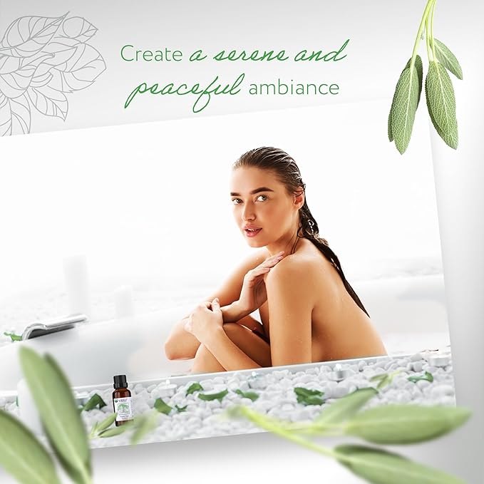 HBNO Organic Sage Essential Oil - 1 oz (30ml) - USDA Certified Organic Sage Essential Oil for Aromatherapy, Soap Making, DIY, Fragrances, Diffuser.-BrightBean Baby