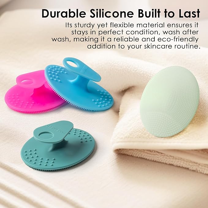 4 Pack INNERNEED Silicone Face Scrubber for Deep Cleansing and Exfoliation – Soft Facial Cleansing Brush, Gentle for All Skin Types, Blackhead Remover, Portable-BrightBean Baby