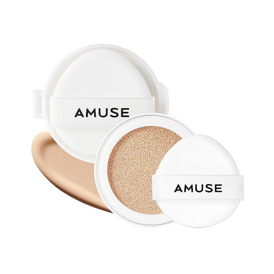 Amuse SEOUL Ceramic Skin Perfector Cushion Foundation Refill | Long-lasting, Lightweight, Semi-matte, Flawless Coverage, Hypoallergenic, Korean Beauty, Vegan(15g / 0.52 oz.) ([Refill] 03 HONEY)-BrightBean Baby