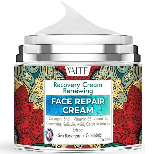VAITE Face Moisturizer Remedy Skin Repair Cream with Snail, Salicylic Acid, Vitamin B5, Vitamin E, Collagen, and Ceramides for Men and Women Anti-aging Anti-wrinkle Made in USA Night and Day-BrightBean Baby