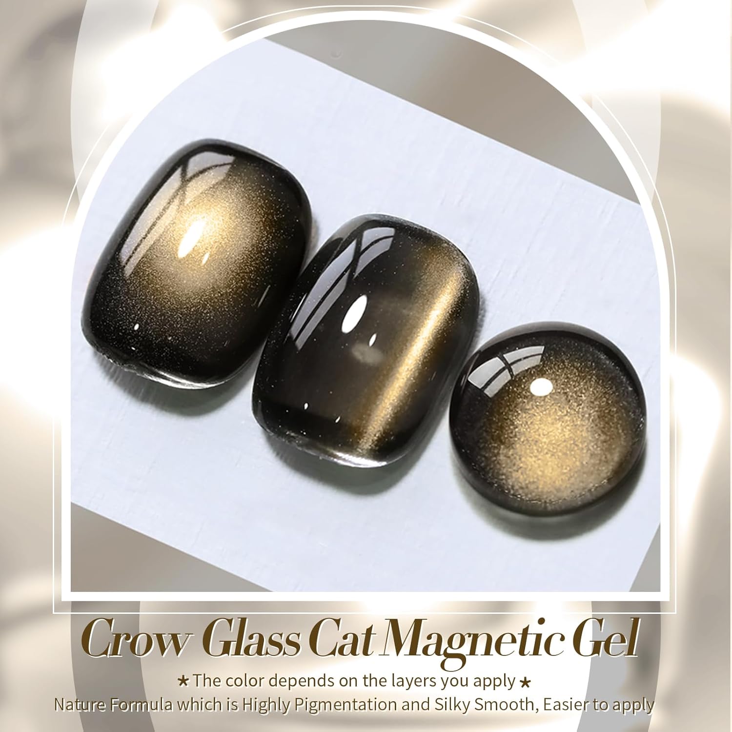 Born Pretty Cat Magnetic Eye Gel Nail Polish,Brown Jelly Glass Magnetic Gel Polish, Crow Glitter Soak Off Nail Art Salon Manicure Home Gift 15ml-BrightBean Baby