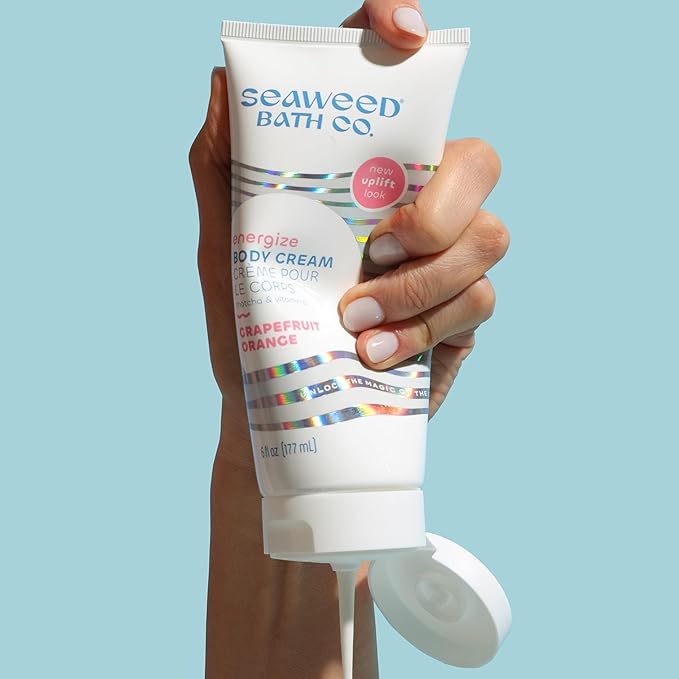 Seaweed Bath Co. Energize Body Cream - Grapefruit Orange | Hand and Body Lotion with Vitamin C, Hyaluronic Acid and Shea Butter | Invigorating Moisturizer For Dry Skin | 6 oz-BrightBean Baby