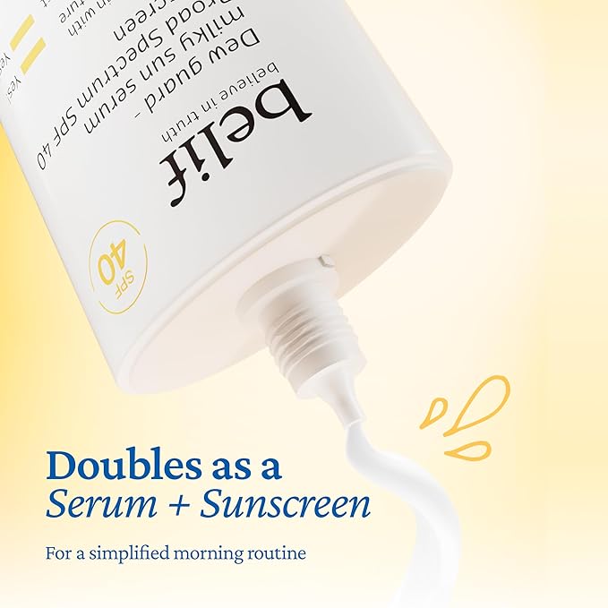 belif Milky Niacinamide Sunscreen SPF 40 – Lightweight & Invisible Sun Serum for Face with 7 Types of Hyaluronic Acid | No White Cast, Non-Comedogenic, Hydrating, Makeup-Gripping Primer (1.69 fl.oz)-BrightBean Baby