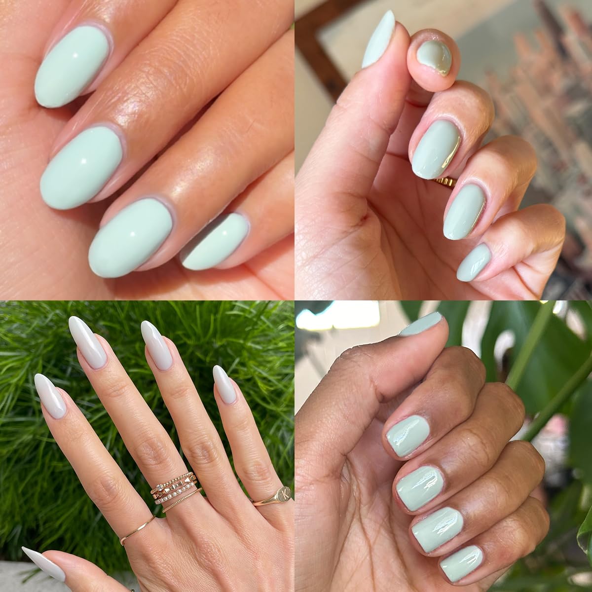 Olive & June Gel Polish | UV LED Nail Lamp Needed | Long Lasting Formula | Up to 21 Days of Wear | Damage-Free Removal | Salon-Quality Manicure, Pedicure at Home | KMC | Pastel Sage-BrightBean Baby