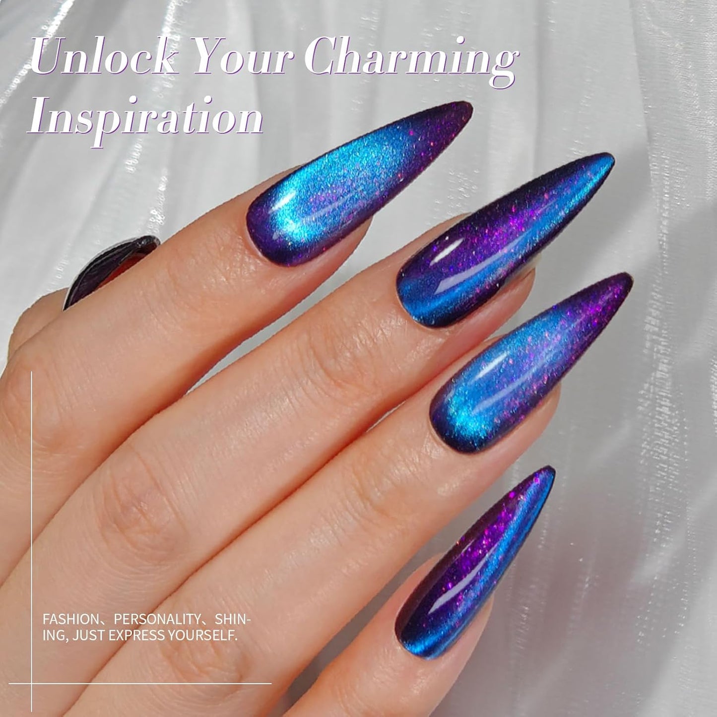 BORN PRETTY Cat Magnetic Eye Gel Nail Polish,Night Purple Magnetic Gel Polish Blueberry Cat Magnetic Eye Gel Manicure Nail Art DIY 15ml-BrightBean Baby