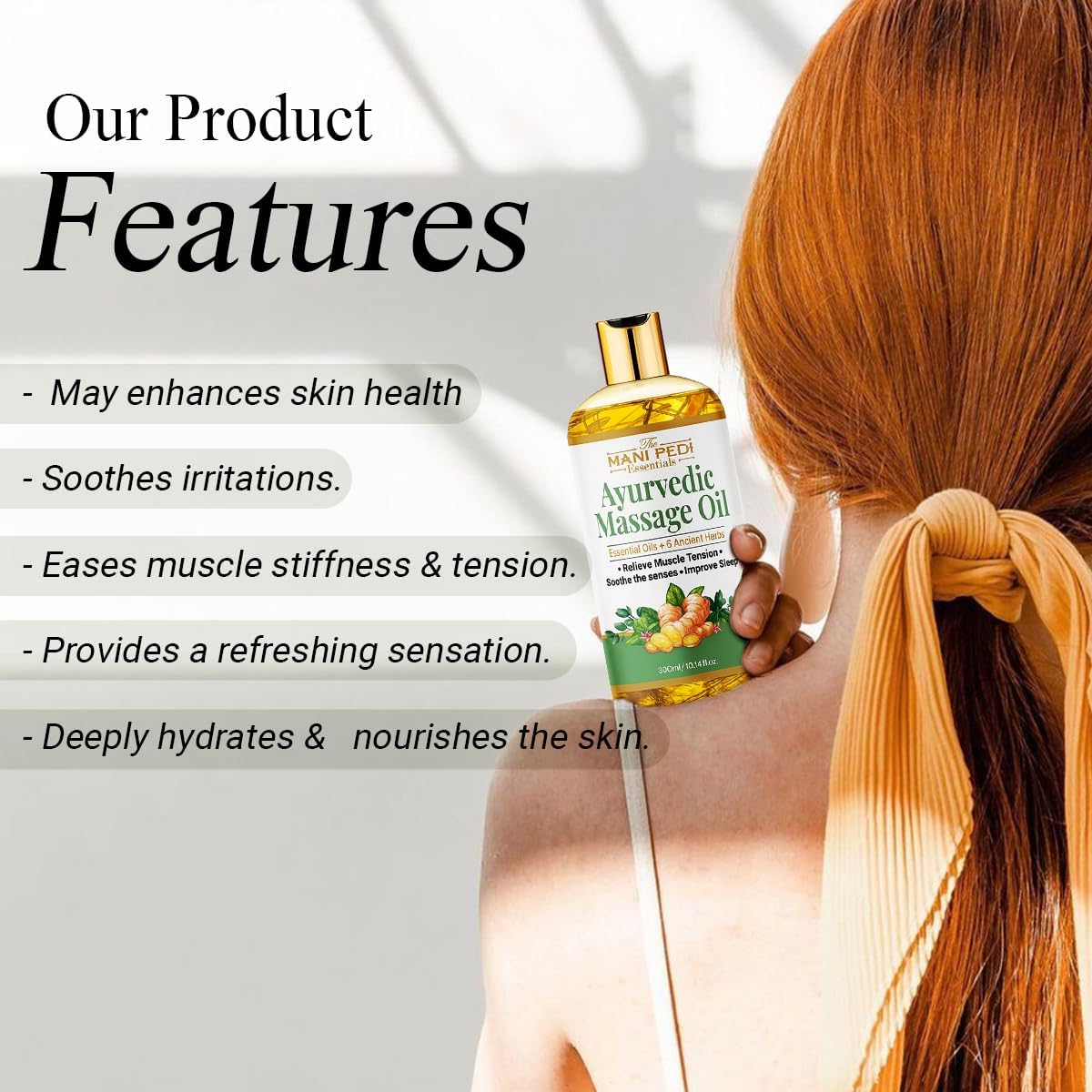 Ayurvedic Massage Oil enriched with Clove, Almond, Lemongrass & Lavender Oils & 6 Ancient Herbs. Relieves Muscle Tensions, Calms Nerves, Soothes. 100% Natural 300ml-BrightBean Baby