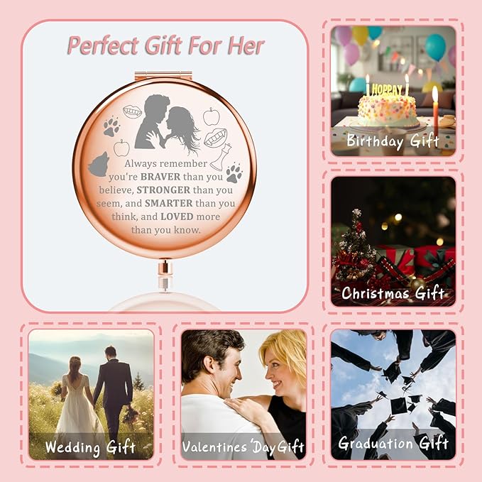 MYOSPARK Twilight Movie Compact Makeup Mirror Edward and Bella Fans Gift Vampire Fans Gift Movie Inspired Gift Fandom Gift (Twilight AMirror)-BrightBean Baby