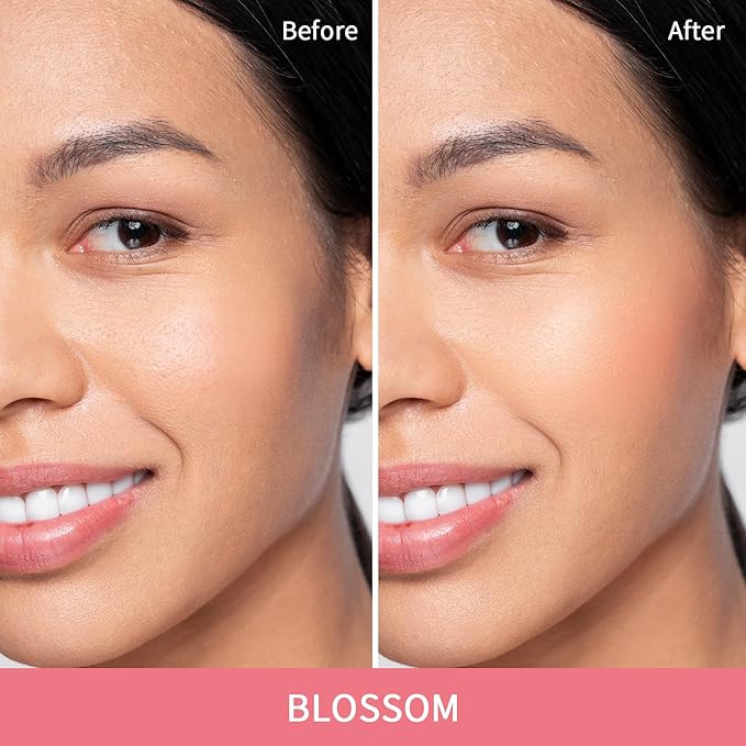 2Pcs Contour Stick Makeup，Cream Blush for Cheeks, Contour Stick + Blush Stick for Dewy Makeup Look，Long-Wear & Hydrating Formula | Contour Stick + Blossom Blush for Light to Light Medium…-BrightBean Baby