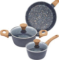 Jovire 3-Piece Nonstick Cookware Set with Lids - Black