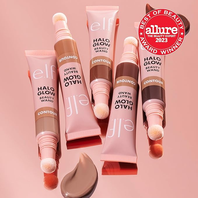 e.l.f. Halo Glow Contour Beauty Wand, Liquid Contour Wand For A Naturally Sculpted Look, Buildable Formula, Vegan & Cruelty-free, Tan/Deep-BrightBean Baby