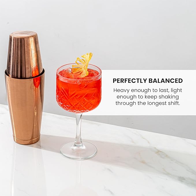 A Bar Above Professional Boston Shakers Set 18 oz Weighted and Unweighted Stainless Steel Cocktail Shaker Set for Bartenders, Premium 304 Steel Bar Shaker, Essential Bartending Tools for Mixing Drinks