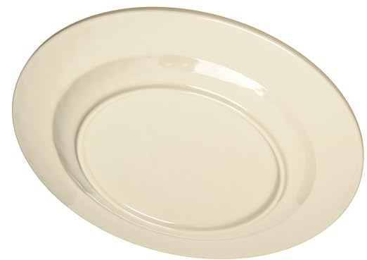 Carlisle FoodService Products Grove Reusable Plastic Plate Appetizer Plate with Rim for Home and Restaurant, Melamine, 7 Inches, Buff, (Pack of 12)