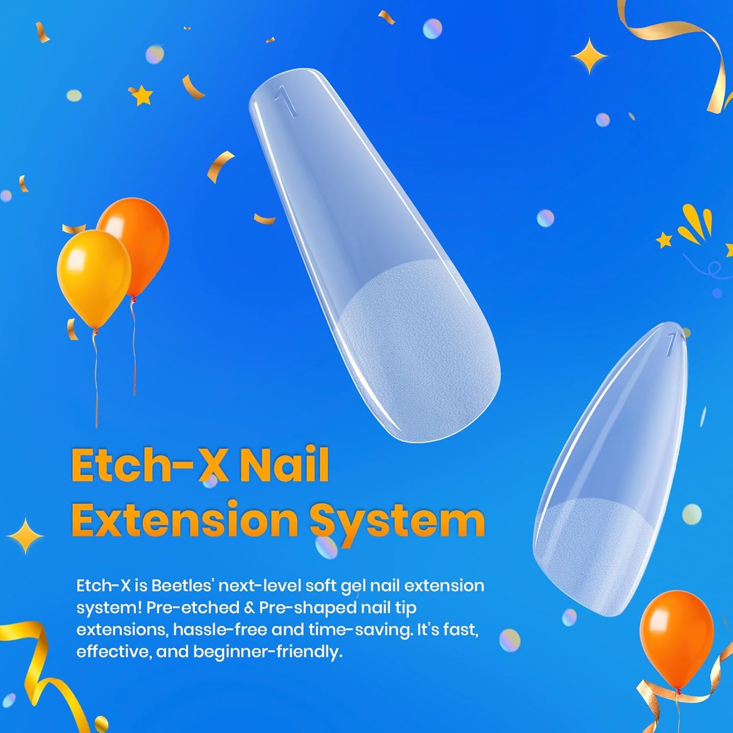 Beetles Short Almond Nail Tips: 12 Sizes 288 PCS Half Matte Full Cover Gel Tips Clear Acrylic Gel Nail Tips Almond Shape for DIY Extension-BrightBean Baby