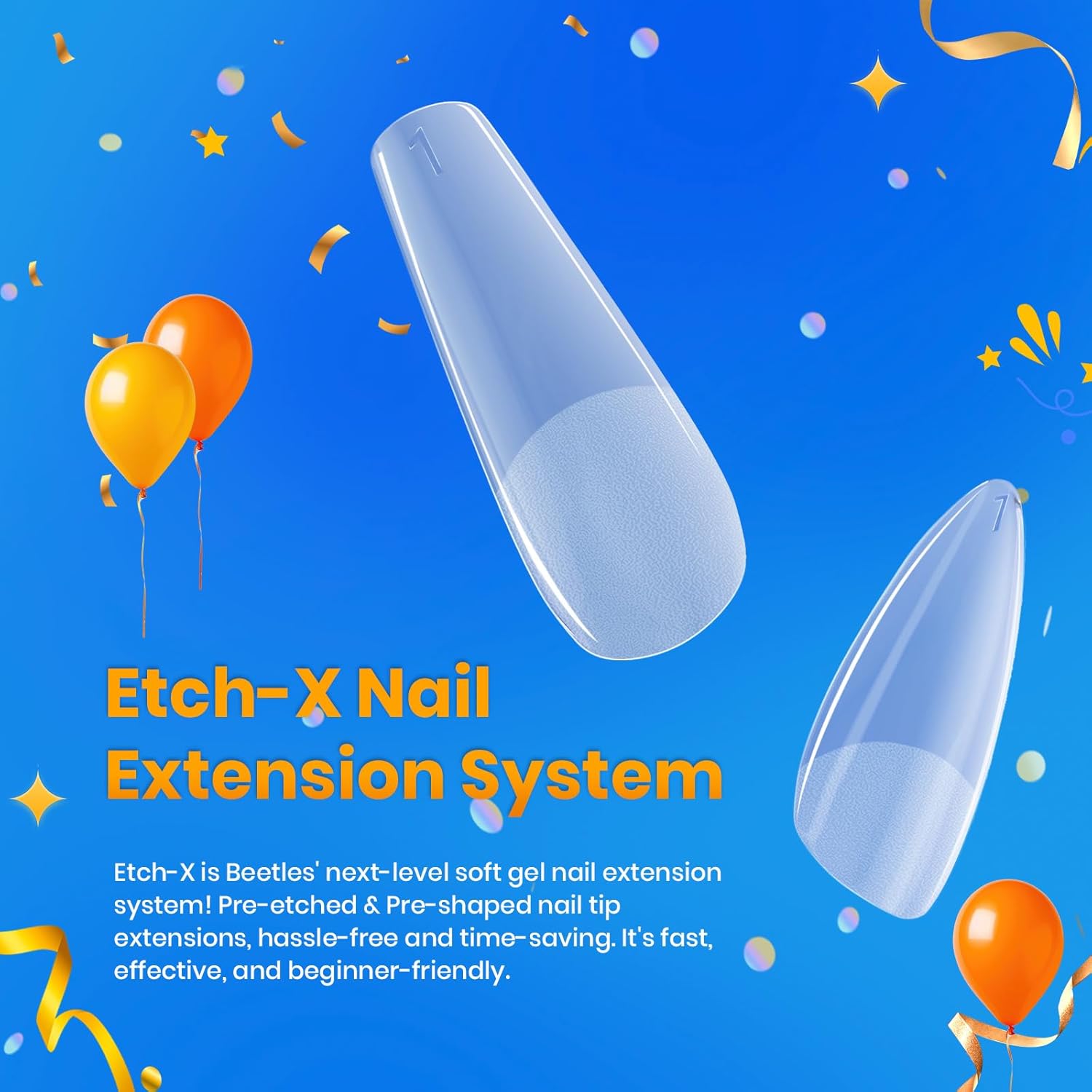 Beetles Short Almond Nail Tips: 12 Sizes 288 PCS Half Matte Full Cover Gel Tips Clear Acrylic Gel Nail Tips Almond Shape for DIY Extension-BrightBean Baby