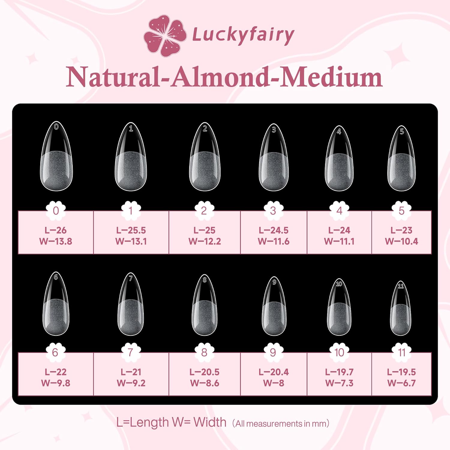 Medium Almond Nail Tips, 504pcs Soft Gel Pre-Filed Acrylic Almond Fake Nails, Half Matte Full Cover Clear Press on Flase Nail Tips for Nail Extension Home DIY 12 Sizes-BrightBean Baby