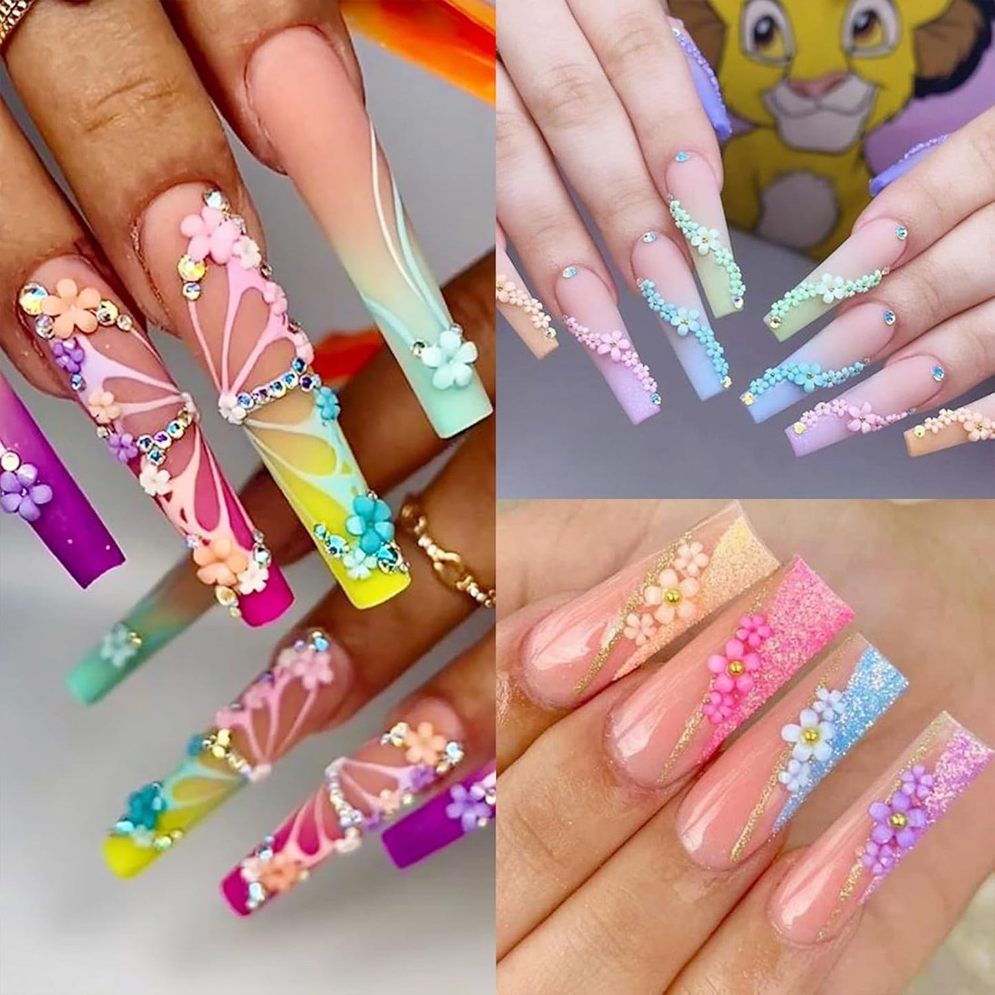 Nail Charms Rhinestones Colorful Nail Art Gems with Glue Gel Flatback Pearls Supplies Luxurious Crystal AB Rhinestones Nails Accessories Jewelry Pearls for Women Nails DIY Design-BrightBean Baby