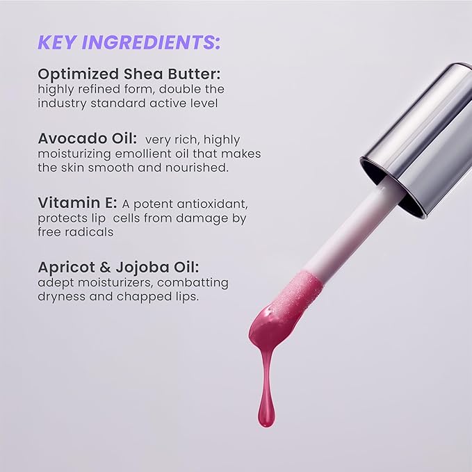 Wonderskin Lip Oil Rehab Serum - Tinted Lip Oil, Hydrating, Moisturizing, and Non-Sticky Deep Red Tint Serum for Dry Lips (Honey)-BrightBean Baby