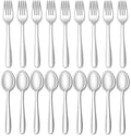 24-piece Forks and Spoons Silverware Set, Amafox Food Grade Stainless Steel Flatware Cutlery Set for Home, Kitchen and Restaurant, Mirror Polished Forks and Spoons Set for 12, Dishwasher Safe