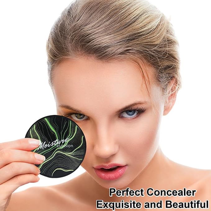 2PCS Mushroom Head Air Cushion CC Cream Foundation,Moisturizing Mushroom Head Foundation BB Cream Makeup Foundation Matte Concealer Full Coverage Long-lasting Oil Control (Natural)-BrightBean Baby