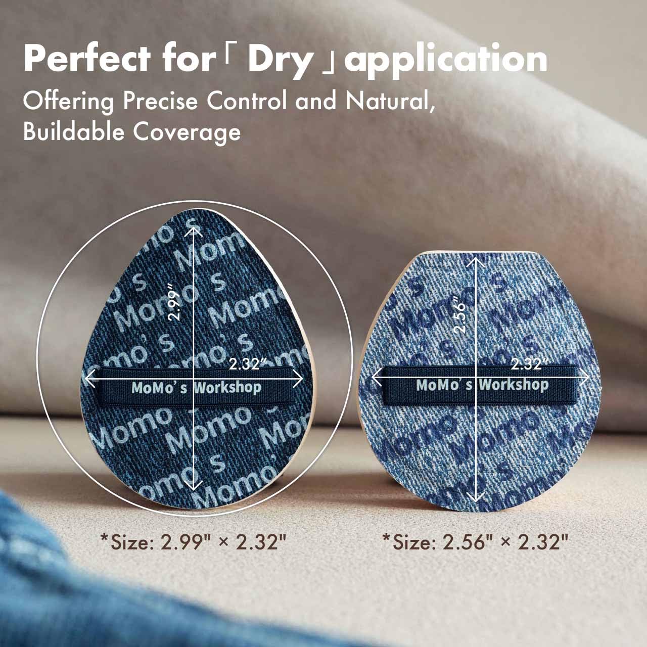 Blue Denim Makeup Sponges,Super Soft Blenders for Liquid Foundation, Dual Design (Egg + Flat Edge), Natural Skin-Like Finish, Makeup Puffs for Blending,Travel Friendly,2pcs for Halloween Themed-BrightBean Baby