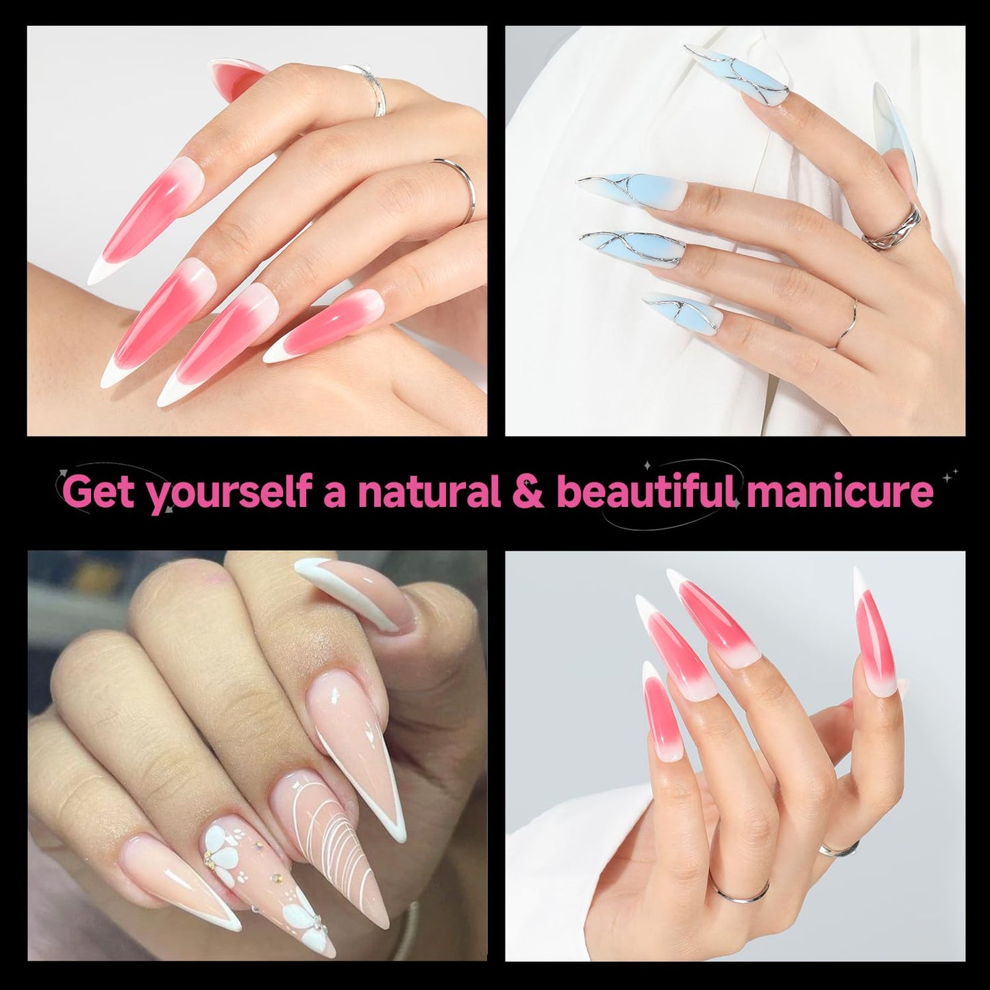 UNA GELLA Halloween XXL Stiletto Nail Tips, 312pcs Pre-Shape Extra Long Stiletto Nails Tips Pre Etched Full Cover No Need File Clear Fake Nails for Party DIY Art Salon 12 Sizes-BrightBean Baby