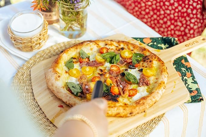 Ooni 14” Bamboo Pizza Peel – 14 Inch Wooden Pizza Spatula Paddle, Pizza Cutting Board, Pizza Oven Accessories, Pizza Tools, Pizza Peel Wood, Pizza Board