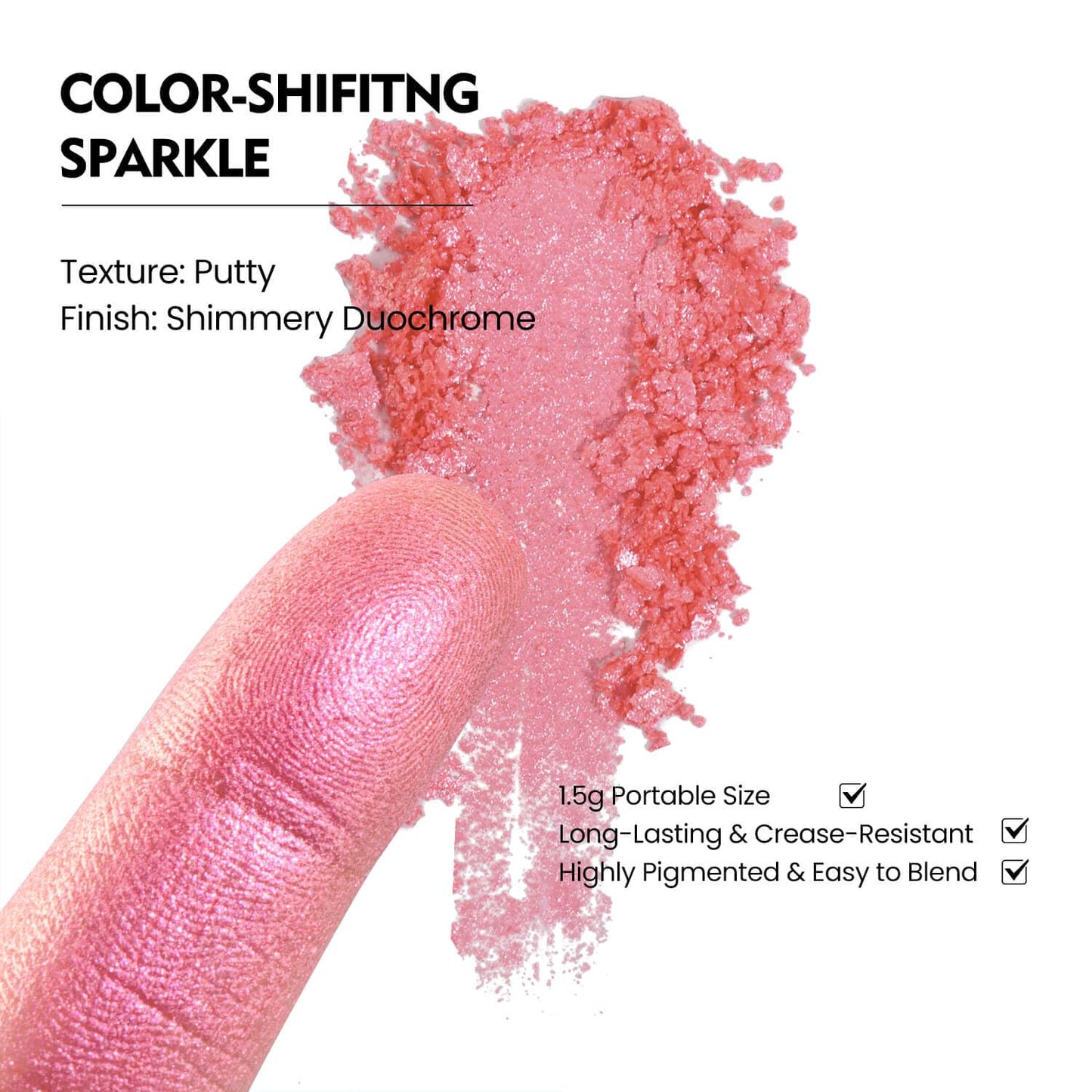 Chameleon Single Eyeshadow – Soft Gold-Pink, Pressed Powder,Square Pan, Fits Magnetic Palettes, High Pigment, Smudge-Proof, Smooth Blend, All-Day Wear (Sunpetal)-BrightBean Baby