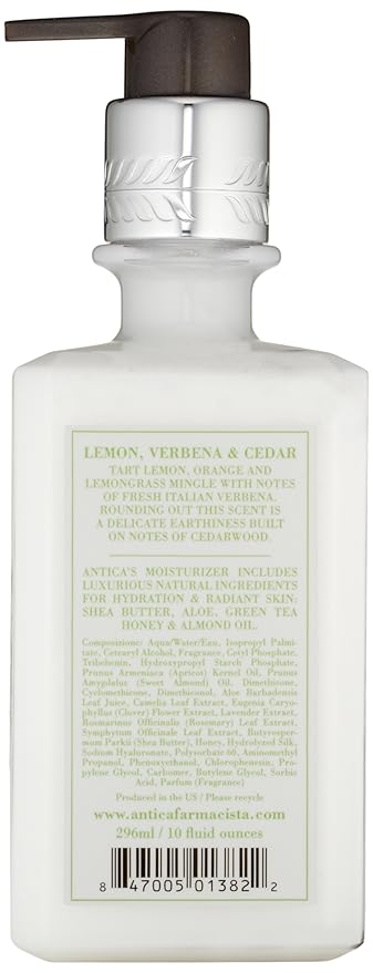 Antica Farmacista Body Moisturizer - Moisturizing Scented Lotion - Premium Body Moisturizer - Luxury Gift for Women & Men - Hand & Skin Hydration - Lemon, Verbena and Cedar, 10 Fl Oz-BrightBean Baby