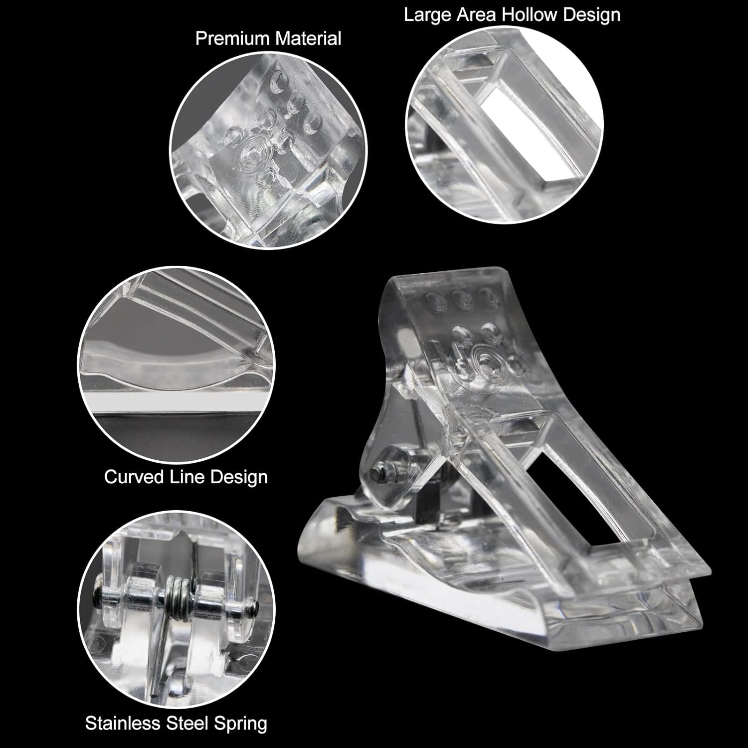 10 Pcs Nail Tips Clip for Quick Building Extension Nail Mold & Nail Tips,Plastic Transparent Dual Nail Form Extension Clip Builder DIY Manicure Nail Art Tool(Nail Clip)-BrightBean Baby