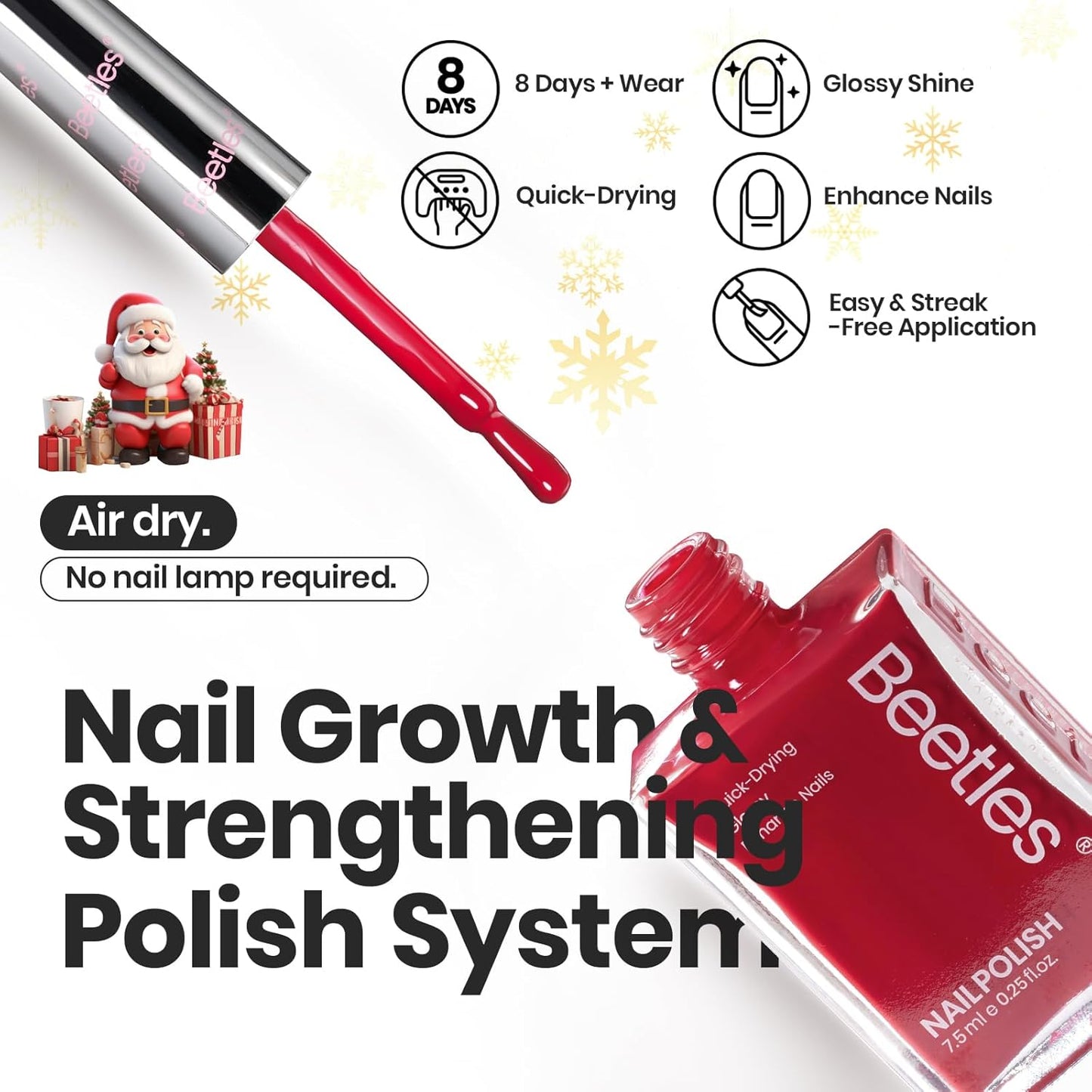 Beetles Red Nail Polish Set Blazing Rose, 6 Colors Dark Red Burgundy Nail Polish Glossy 15ml Enhance Nails Quick Dry Fingernail Polish for Nail Art Manicure 4th of July DIY at Home Gifts For Women-BrightBean Baby