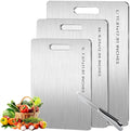 Titanium Cutting Board Set of 3,100% Pure Titanium Cutting Boards for Kitchen Double Sided,Hygiene Durable Dishwasher,Fruit & Vegetables （S+M+L)