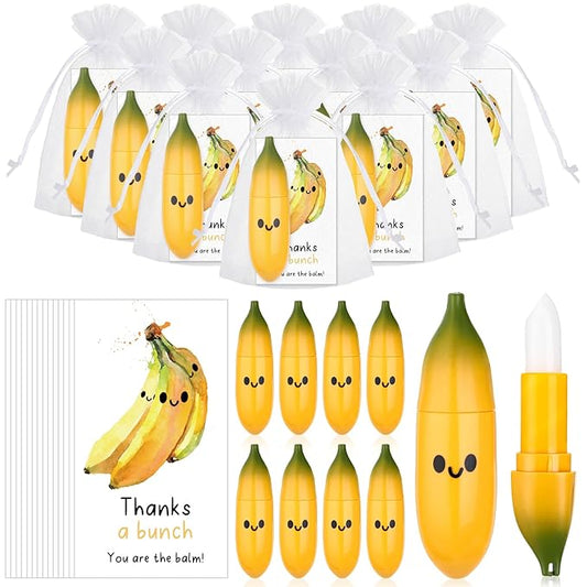 50 Pcs Employee Appreciation Gifts Bulk Banana Lip Balms Staff Appreciation Gift Bulk Lip Balm Gift Set Thank You Gift Lip Care Cream for Coworker Teacher Nurse Women Friend Baby Shower Favors-BrightBean Baby