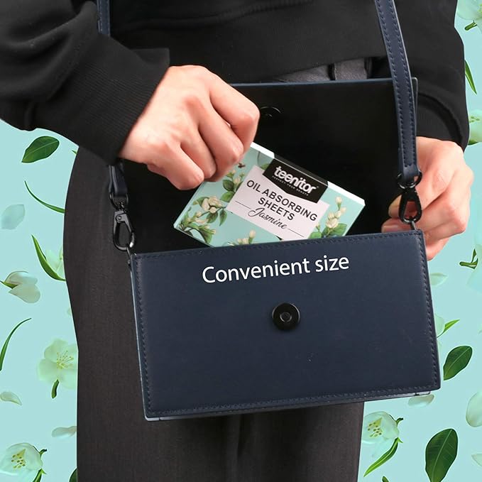 Teenitor Oil Absorbing Sheets for Face, 1000 Sheets Jasmine Oil Blotting Paper for Oily Skin, Natural Oil Control Film Oil Blotting Sheets for Face Men Women, Face Oil Sheets-BrightBean Baby