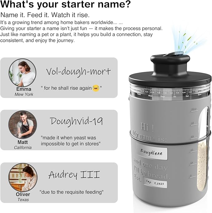Personalized Sourdough Starter Kit with Personalized Sourdough Starter Jar, Round and Oval Banneton Bread Proofing Basket Set, Sourdough Baking Tools, Bread Making Supplies Gift for Bakers all