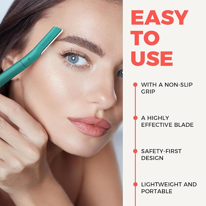 ZOMCHI Eyebrow Razor, Face Razors for Women&Men, Eyebrow Trimmer Shaper with Precision Cover, Facial Shaver with 6 Blades (Green)-BrightBean Baby