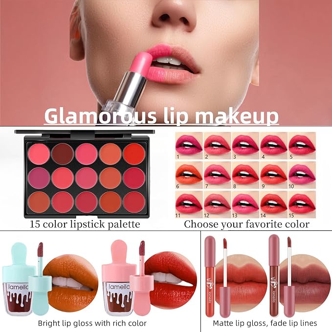 Travel Makeup Kit,Girl Makeup Kit for Girls Ages 8-12,Kids Makeup Sets for Girls 5-8,Makeup Kit for Girls,Makeup Sets For Women Full Kit,Makeup Set for Kids,Suitable for Beginners,Teens-BrightBean Baby