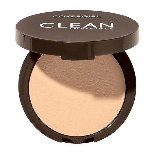 Covergirl Clean Invisible Pressed Powder, Lightweight, Breathable, Vegan Formula, Classic Ivory 110, 0.38oz-BrightBean Baby