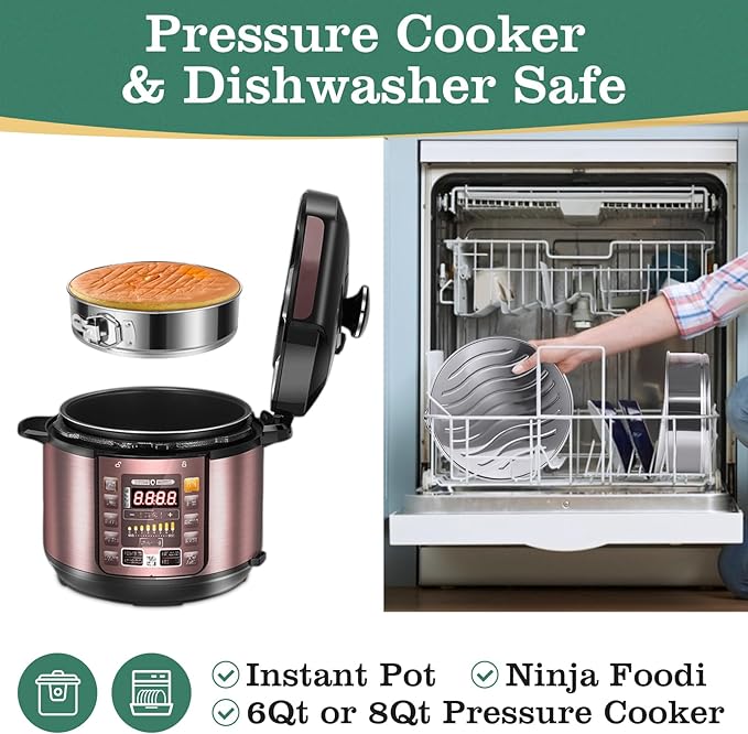 4" 7" 9" 10" Springform Pans Set of 4, Stainless Steel Cheesecake Pan with Removable Bottom, Leakproof & Nonstick Springform Cake Mold for Baking with 50 Pcs Paper Liners