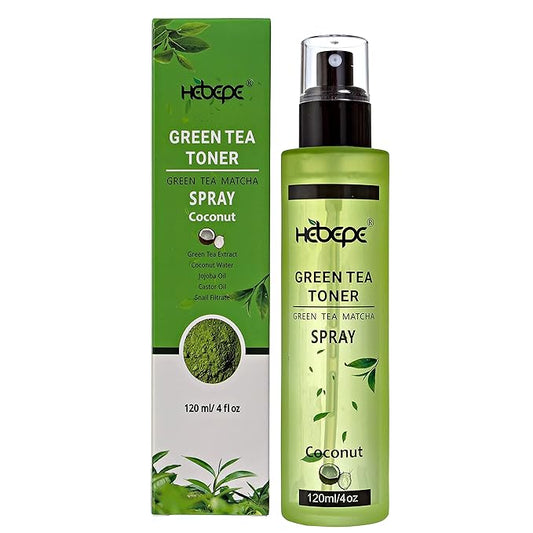 Green Tea Matcha Facial Toner Mist with Coconut Water, Refreshing, and Soothing Face Toner, with Jojoba Oil, Castor Oil, Snail Filtrate,120ml-BrightBean Baby