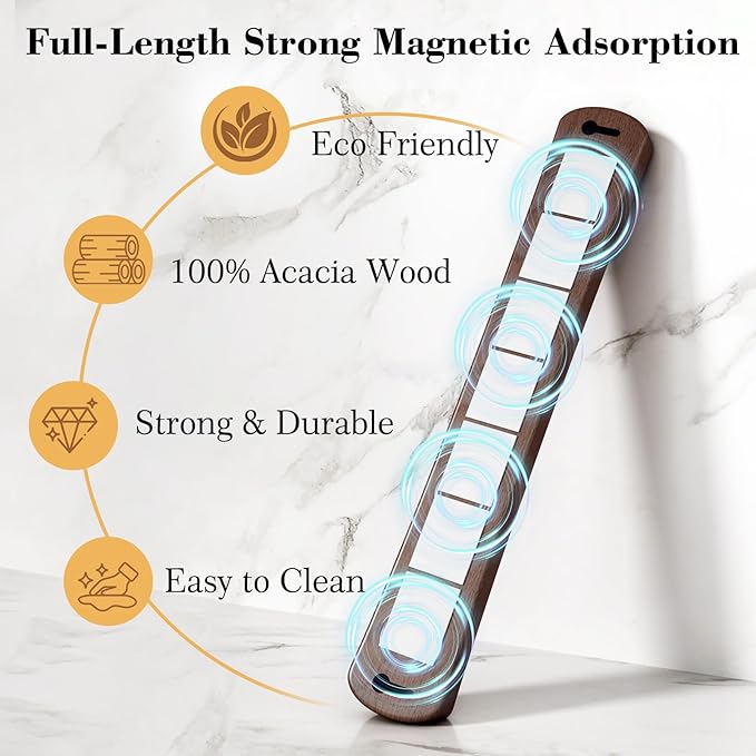 Magnetic Knife Holder for Wall, 12 Inch Wood Strong Magnetic Knife Strip, Small Kitchen Storage Space Savers, Rv Apartment Farmhouse Accessories Organizer, Housewarming Gifts for New Home