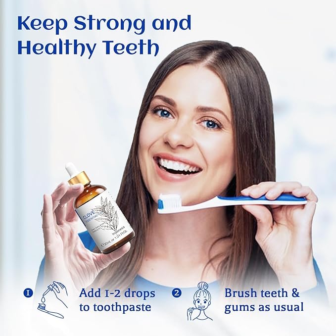 HIQILI 1 Fl Oz Clove Oil for Teeth and Gums, Oral Care, DIY Clean Spray, Aromatherapy, 100% Pure Natural Premium - 30ml-BrightBean Baby