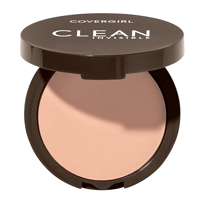 Covergirl Clean Invisible Pressed Powder, Lightweight, Breathable, Vegan Formula, 130 - Classic Beige, 0.38oz-BrightBean Baby